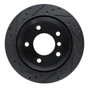 BMW Z4 Brake Rotor (1) - Rear Left - R1 Concepts - Drilled & Slotted - Black - `09-`16